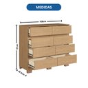 Ver imagem 5 de Cômoda 8 Gavetas Lara 108cm x 97cm x 45,3cm Marrom/Angelin
