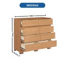Ver imagem 5 de Cômoda 8 Gavetas Lara 108cm x 97cm x 45,3cm Marrom/Cedro
