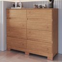 Ver imagem 1 de Cômoda 8 Gavetas Lara 108cm x 97cm x 45,3cm Marrom/Cedro