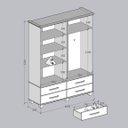 Ver imagem 7 de Guarda-Roupa Bipartido 4 Portas 4 Gavetas 100% Madeira Maciça Linha Ouro