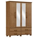 Ver imagem 2 de Guarda-Roupa Bipartido 4 Portas 4 Gavetas 100% Madeira Maciça Linha Ouro