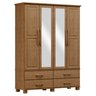 Guarda-Roupa Bipartido 4 Portas 4 Gavetas 100% Madeira Maciça Linha Ouro - 2