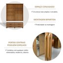 Ver imagem 5 de Guarda-Roupa Bipartido 4 Portas 4 Gavetas 100% Madeira Maciça Linha Ouro Marrom/Freijó
