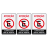 Combo 10 Placas De Sinalização Atenção Proibido Estacionar Garagem Dia E Noite 20x30 Acesso - P-4/1 - 1