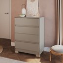 Ver imagem 1 de Cômoda 4 Gavetas Maia 71,5cm x 97cm x 45,3cm Cinza/Níquel