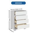 Ver imagem 5 de Cômoda 4 Gavetas Maia 97cm 71,5cm x 45,3cm Branco