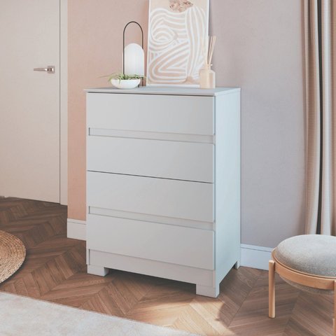 Cômoda 4 Gavetas Maia 97cm 71,5cm x 45,3cm Branco