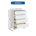 Ver imagem 5 de Cômoda 4 Gavetas Maia 97cm 71,5cm x 45,3cm Branco