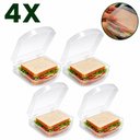 Ver imagem 1 de Kit 4 Porta Lanche Sanduiche Lancheira Transparente Sanduicheira Portatil com Trava Bpa Free Pote Al
