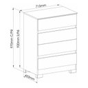 Ver imagem 6 de Cômoda 4 Gavetas Maia 71,5cm x 45,3cm x 97cm Marrom