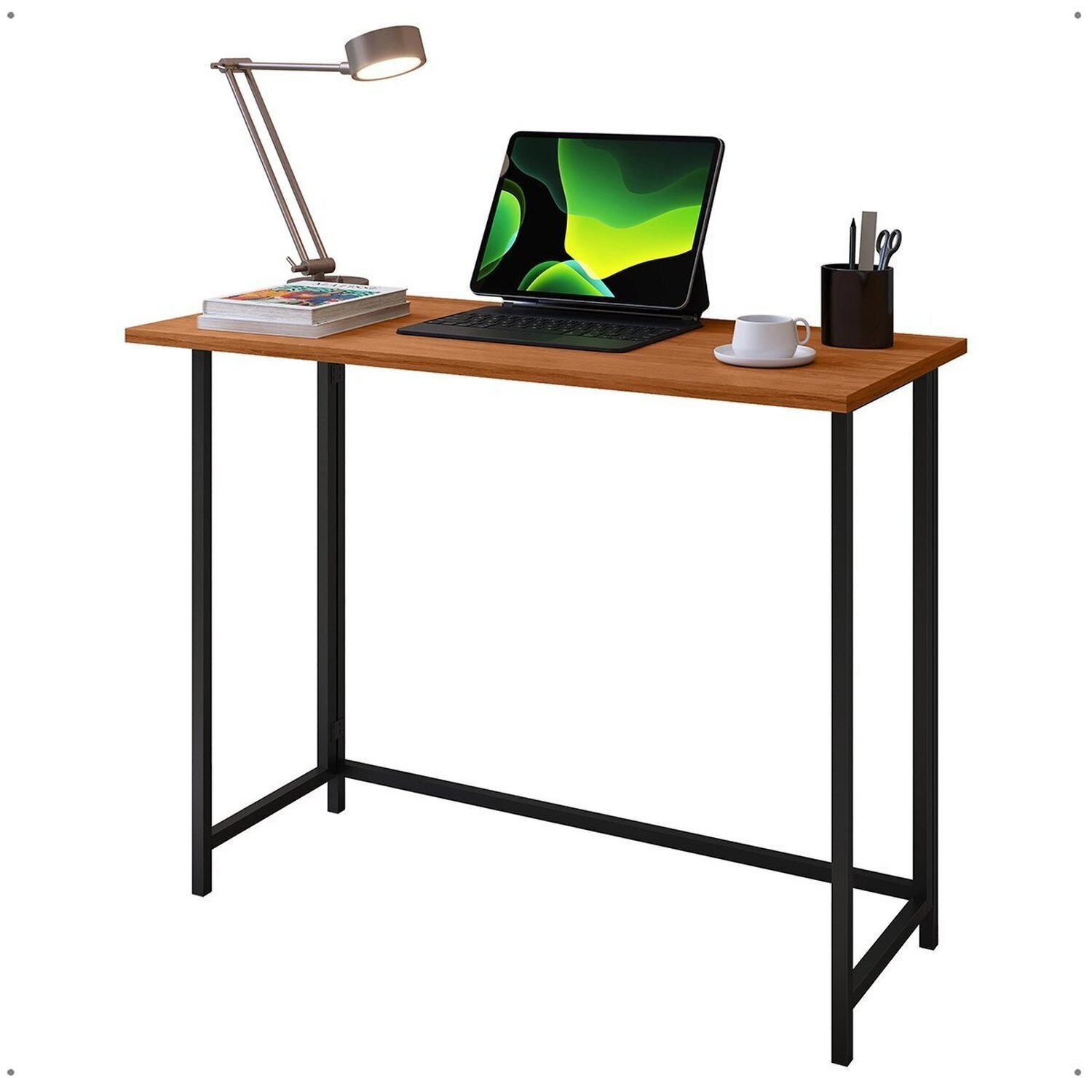 Escrivaninha Retrátil Mesa de Computador Elevare Vai Montada Madeirada ...