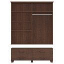Ver imagem 7 de Guarda-Roupa Bipartido 4 Portas 4 Gavetas 100% Madeira Maciça Linha Ouro Marrom/Café