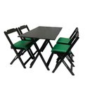 Ver imagem 1 de Mesa Dobrável com 4 Cadeiras Estofadas 120x70 Verde