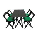Ver imagem 2 de Mesa Dobrável com 4 Cadeiras Estofadas 120x70 Verde
