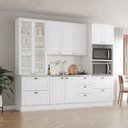 Ver imagem 1 de Cozinha Compacta 263cm Americana com Vidro 4 Peças 11 Portas 3 Gavetas Henn
