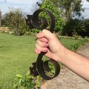 Ver imagem 5 de Par de Puxadores em Ferro Rústico Com Reforço Extra Para Porta Libertas Rosas Artesanato Puxador de