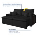 Ver imagem 5 de Sofa Retratil Boston 180cm 2 Lugares Kc Rei de Casa Veludo Preto