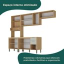 Ver imagem 6 de Cozinha Modulada Glória 5 Peças com Aéreo 1200 3 Portas, Tampo e Torre 2 Fornos Bege/Castanho/Off White