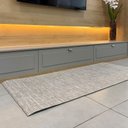 Ver imagem 1 de Tapete Qatar Passadeira Antiderrapante Marrom Algodão e Poliéster Ideal para Sala Quarto Pequenos Es