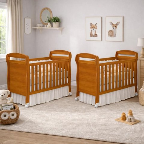 Kit Gêmeos Berço Mini Cama Danny Savana - Reller Móveis