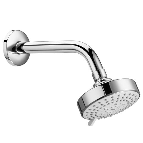 Chuveiro com Tubo Parede Redonda 10cm 3 Jatos Stella Cromado Roca