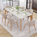 Ver imagem 2 de Kit 02 Cadeiras de Jantar e Estar Living Estofada Mia L02 Bouclê Bege - Lyam Decor