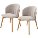 Ver imagem 1 de Kit 02 Cadeiras de Jantar e Estar Living Estofada Mia L02 Bouclê Bege - Lyam Decor