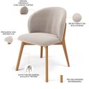 Ver imagem 4 de Kit 02 Cadeiras de Jantar e Estar Living Estofada Mia L02 Bouclê Bege - Lyam Decor
