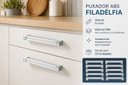 Ver imagem 5 de Puxador ABS Filadélfia 192mm, Pacote com 10 Unidades, Alumínio Fosco com Cromado