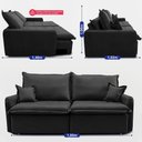 Ver imagem 4 de Sofá sem Caixa Retrátil 1,80m Softgel Luna Velusoft Preto Cama Inbox
