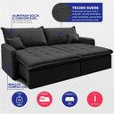 Ver imagem 3 de Sofá sem Caixa Retrátil 1,80m Softgel Luna Velusoft Preto Cama Inbox