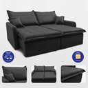 Ver imagem 7 de Sofá sem Caixa Retrátil 1,80m Softgel Luna Velusoft Preto Cama Inbox