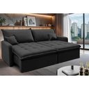 Ver imagem 1 de Sofá sem Caixa Retrátil 1,80m Softgel Luna Velusoft Preto Cama Inbox