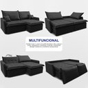 Ver imagem 5 de Sofá sem Caixa Retrátil 1,80m Softgel Luna Velusoft Preto Cama Inbox