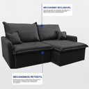 Ver imagem 6 de Sofá sem Caixa Retrátil 1,80m Softgel Luna Velusoft Preto Cama Inbox