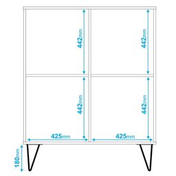 Armário para Lavanderia com 4 Portas e 4 Nichos Bs 262 - Brv Móveis - Castanho / Ades Coral / - 4