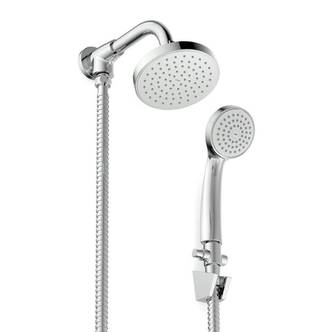 Chuveiro 12cm Redondo Com Desviador e Ducha Manual Cromado Celite Basic