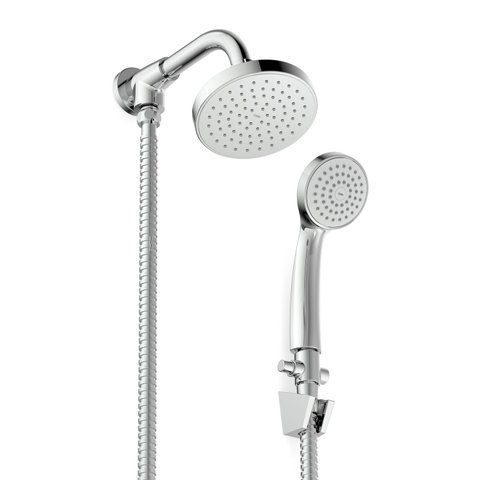 Chuveiro 12cm Redondo Com Desviador e Ducha Manual Cromado Celite Basic