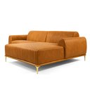 Ver imagem 1 de Sofá com Chaise Lado Direito 230cm Cocie Courino Caramelo - Sallar Home