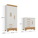 Ver imagem 4 de Quarto Infantil Completo Soninho 4 Portas 6 Gavetas Branco/cinamomo - Panorama Móveis