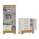Ver imagem 2 de Quarto Infantil Completo Soninho 4 Portas 6 Gavetas Branco/cinamomo - Panorama Móveis