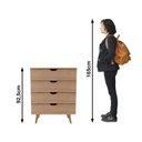 Ver imagem 6 de Cômoda Melissa com 4 Gavetas e Pé Cônico CM8026 Marrom/Amendoa