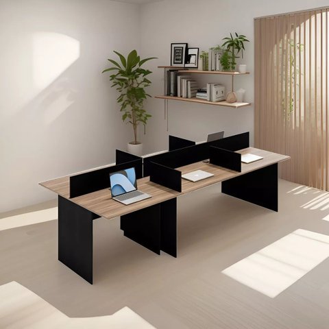 Mesa Plataforma - 6 Lugares 2,70 X 1,20 + Passa Fio  Atacadão Moveis Escritório