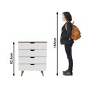 Ver imagem 6 de Cômoda Melissa com 4 Gavetas e Pé Cônico CM8026 Marrom/Amêndoa/Branco