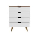 Ver imagem 4 de Cômoda Melissa com 4 Gavetas e Pé Cônico CM8026 Marrom/Amêndoa/Branco