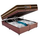 Ver imagem 5 de Cama Box Baú Casal Bipartido Sintético + Colchão Molas Ensacadas Texas Prime Colchões