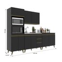 Ver imagem 3 de Cozinha Modulada Compacta 4 Peças 9 Portas 3 Gavetas com Torre Quente Ema Yescasa Preto