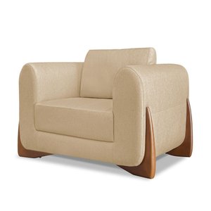 Poltrona Jobim Linho Dourado - Lucadi Home