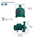 Ver imagem 6 de Bomba Monoestágio B-10 1/4 Cv Monofásico Motor Thebe IP44 127/220V Cinza