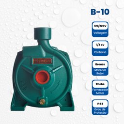 Bomba Monoestágio B-10 1/4 Cv Monofásico Motor Thebe Ip44 127/220v - 3